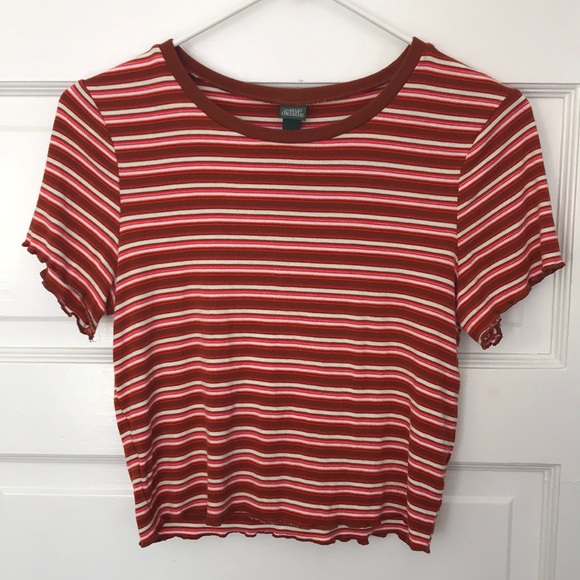 Wild Fable Red Striped Crop Top - Picture 1 of 4